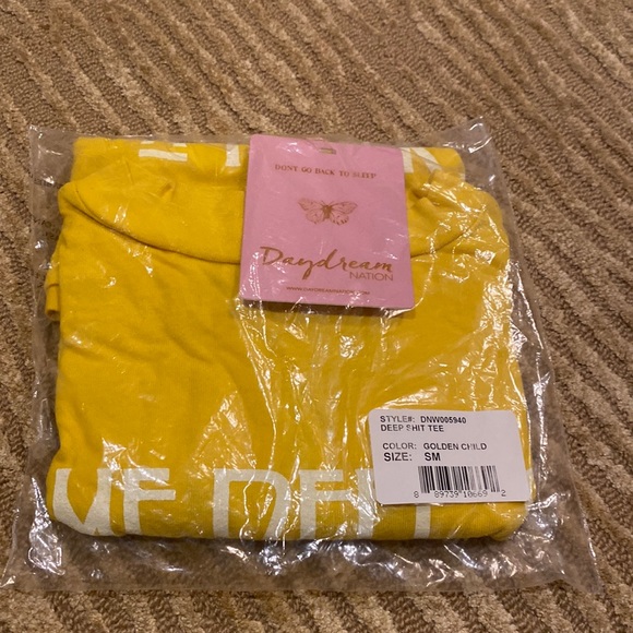 NWT REVOLVE Daydream Nation Deep Shit Tee in Golden Child Cotton Size Small - Picture 8 of 8